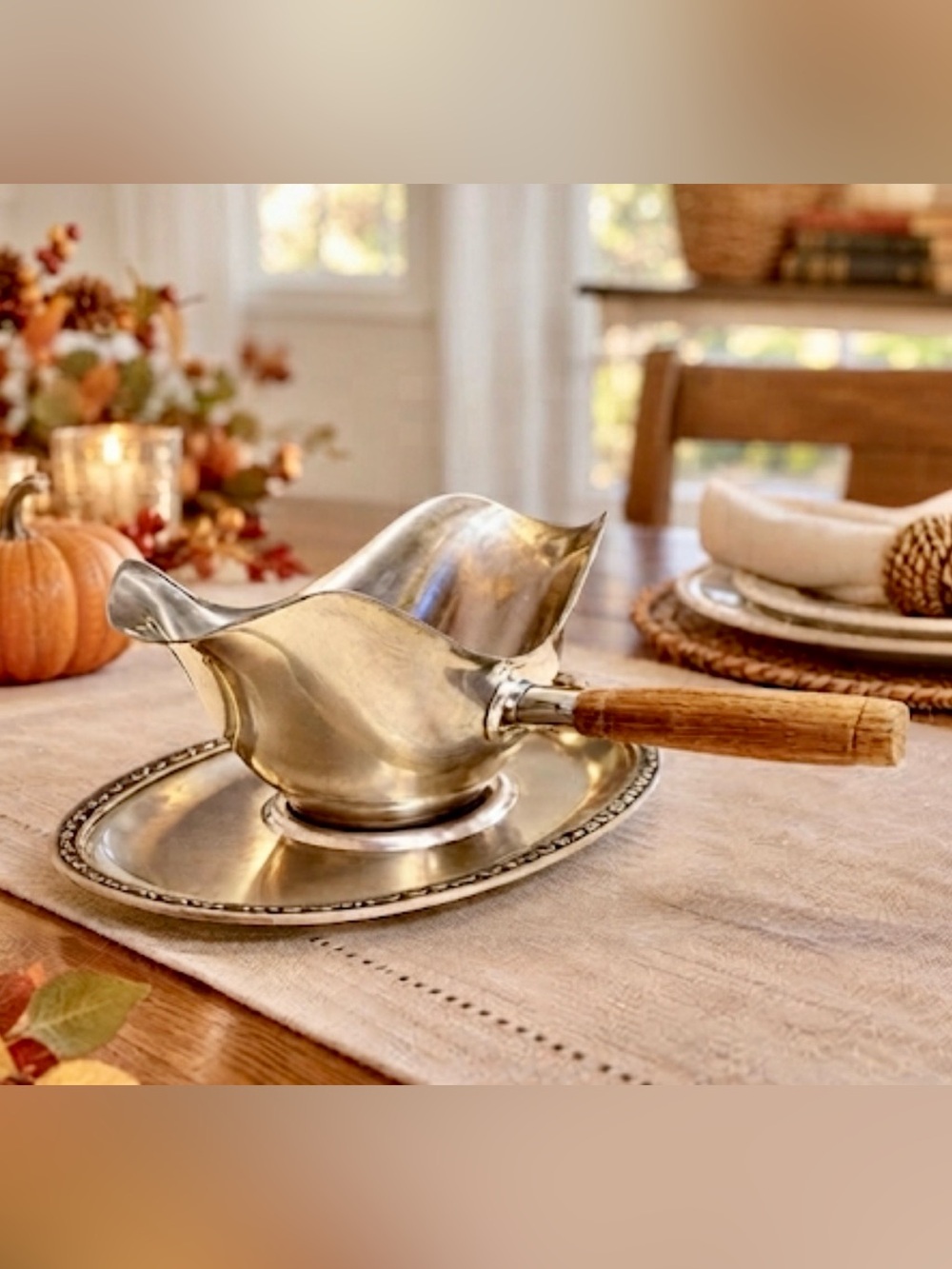 Vintage Mid Century Oneida 18/8 Stainless Steel Gravy Boat & Underplate Tray Set